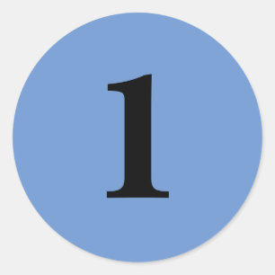 Number One planning supplies simple 1 blue black Classic Round Sticker