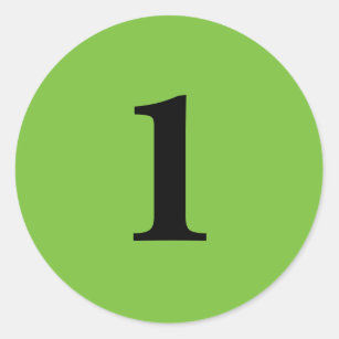 Number One planning supplies simple 1 green black Classic Round Sticker