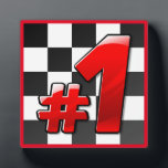 NUMBER ONE PLAQUE<br><div class="desc">#1 ON A BLACK AND WHITE CHECKERBOARD</div>