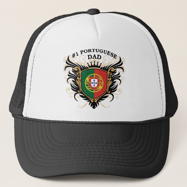 Number One Portuguese Dad Trucker Hat (Front)