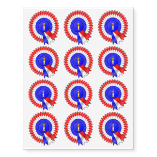 Number One Red White and Blue Award Temporary Tattoos