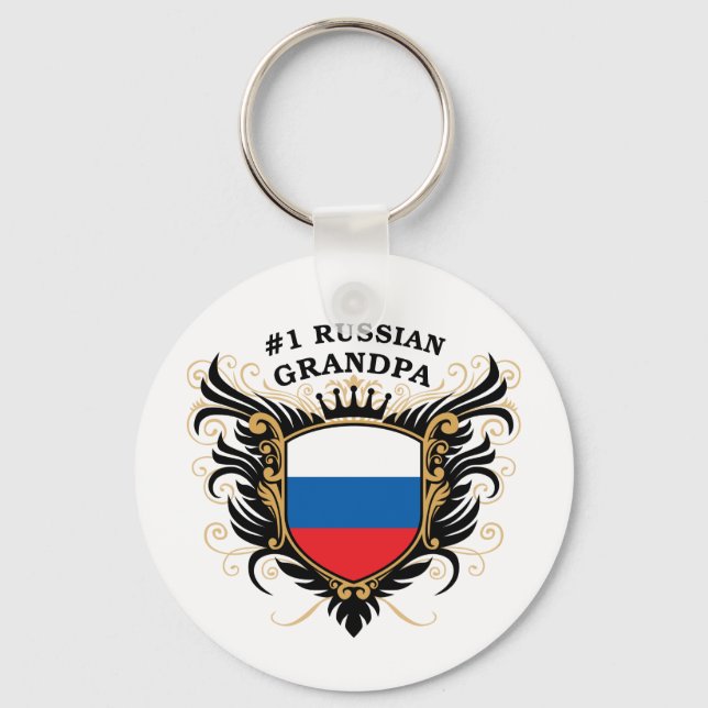 Number One Russian Grandpa Keychain (Front)