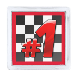 NUMBER ONE SILVER FINISH LAPEL PIN