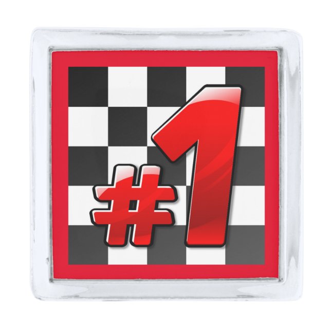NUMBER ONE SILVER FINISH LAPEL PIN (Front)