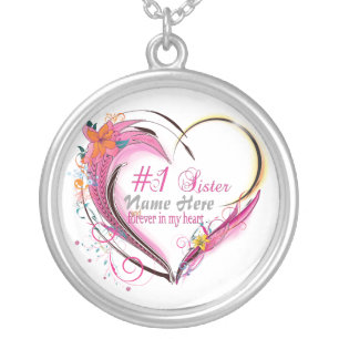 Number One Sister Heart Necklace