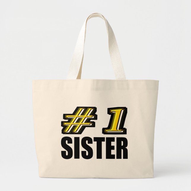 Number One Sister Large Tote Bag (Front)