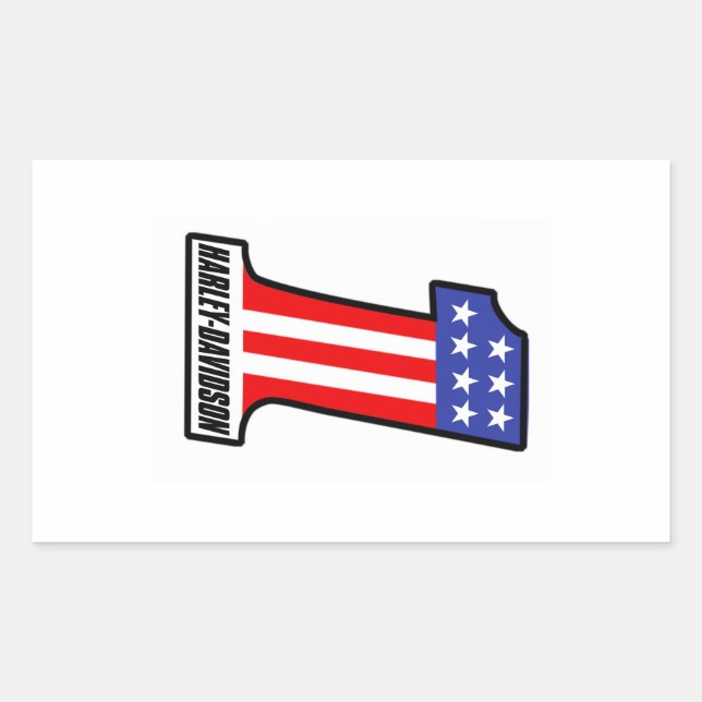 Number One Sticker, Red, White and Blue Rectangular Sticker (Front)
