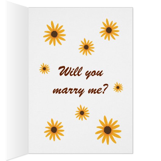 Number One Sunflowers Marriage Proposal Card (Inside (Right))