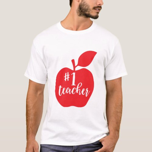 Number One Teacher Apple T_Shirt