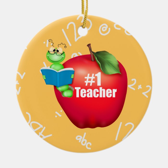 Number One Teacher Christmas Tree Ornaments