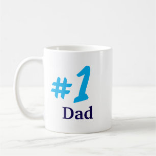 Number one text light blue Father’s Day  Coffee Mug