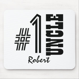 Number One UNCLE Black and White Modern Gift Mouse Pad