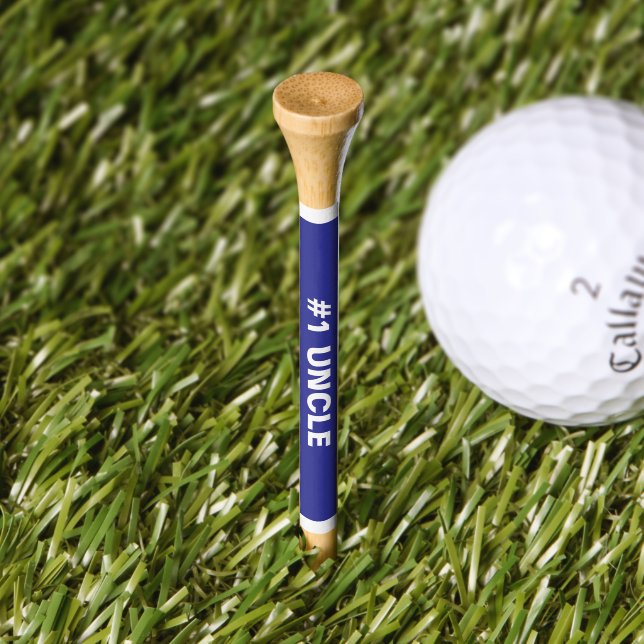 Number One Uncle Deep Blue Name Golf Tees (Grass)