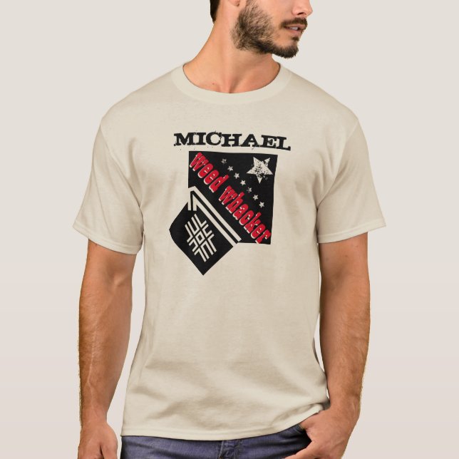 Number One WEED WACKER with Grunge Stars A07 T-Shirt (Front)