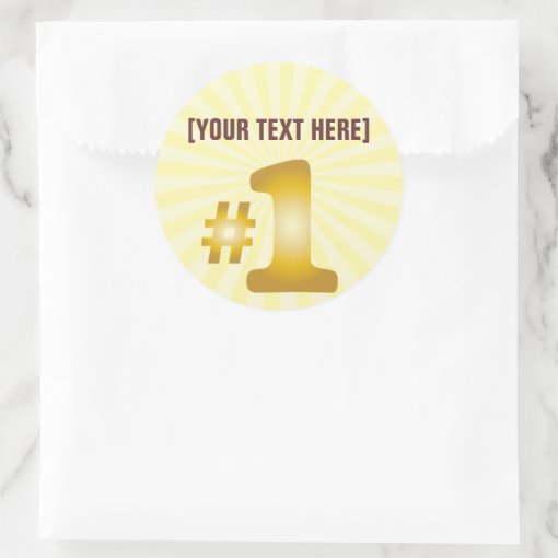number one with custom name classic round sticker | Zazzle