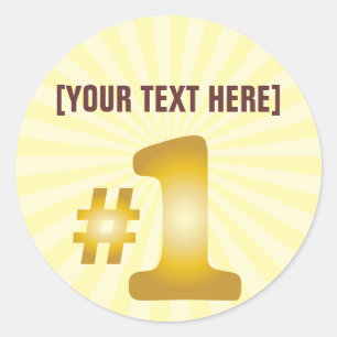 number one with custom name classic round sticker