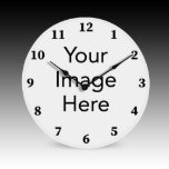 Number or Roman Numeral 15.75" Big Wall Clock<br><div class="desc">Create Your Own Wall Clock - NEW! 15.75" BIG CLOCK!

Contemporary 15.75" BIG Clock. This Ultramodern,  clock will be manufactured using YOUR CUSTOM IMAGE! A perfect gift for family,  friends,  and co-workers. It is powered by a USA-made quartz movement for accurate timekeeping.</div>