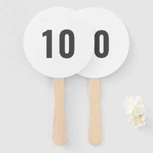 Number Paddle   Modern Minimalist Simple Score Hand Fan