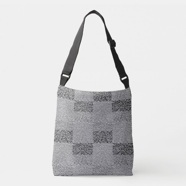 Number pattern 01 w LGrey Crossbody Bag (Front)
