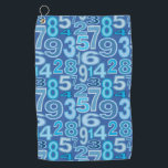 Number Pattern Golf Towel<br><div class="desc">A pattern of numbers in shades of blue is a unique design for mathematicians,  math school teachers and students.</div>
