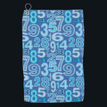 Number Pattern Golf Towel<br><div class="desc">A pattern of numbers in shades of blue is a unique design for mathematicians, math school teachers and students.</div>