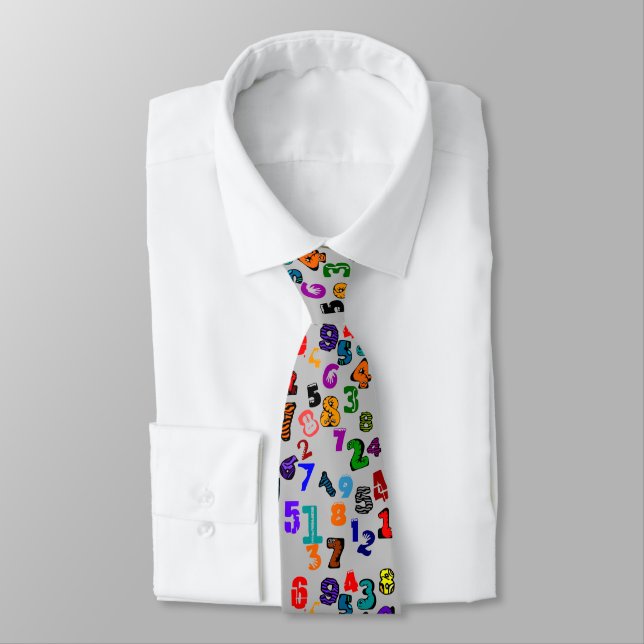 Number Pattern Neck Tie (Tied)