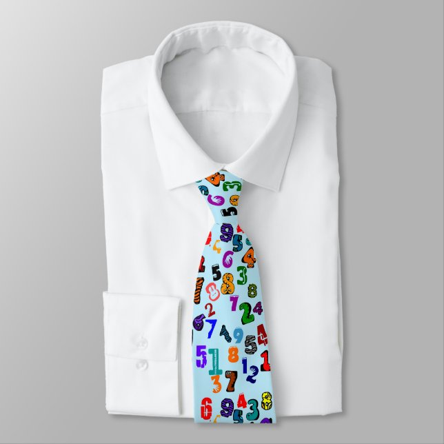 Number Pattern Neck Tie (Tied)