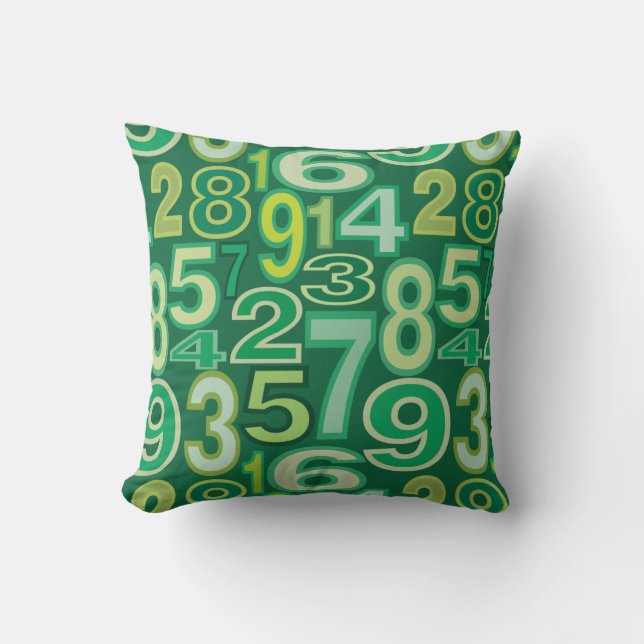 Number Pattern  Throw Pillow (Front)