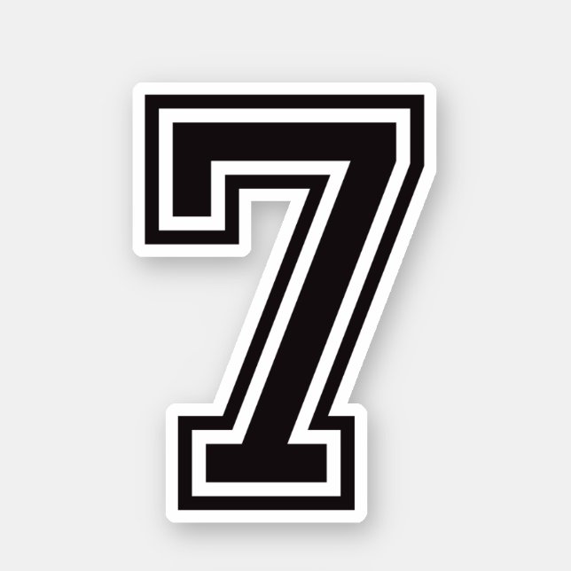 Black number 4 sporty college font sticker, Zazzle