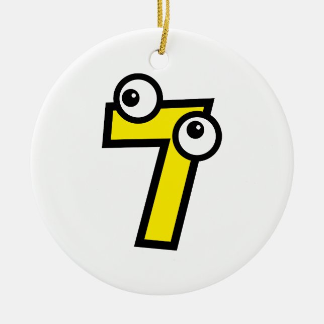 Number Seven Ceramic Ornament (Front)