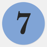Number Seven planning supplies simple 7 blue black