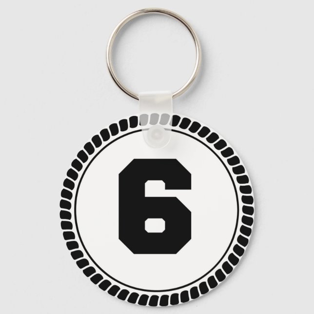 Number Six Circle Keychain (Front)
