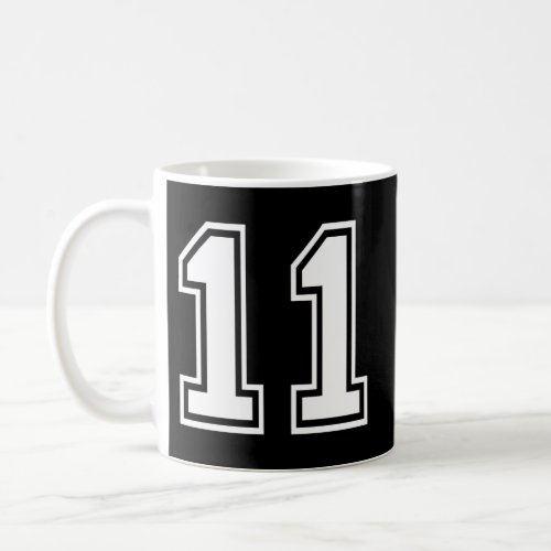 Number Sports 11 College Team 11Th Eleven Front Ba Coffee Mug