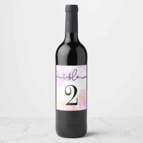 Number table Wine label Wine Label