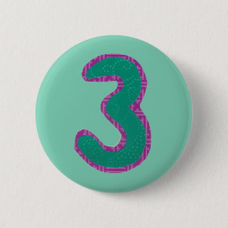 Number Three Button