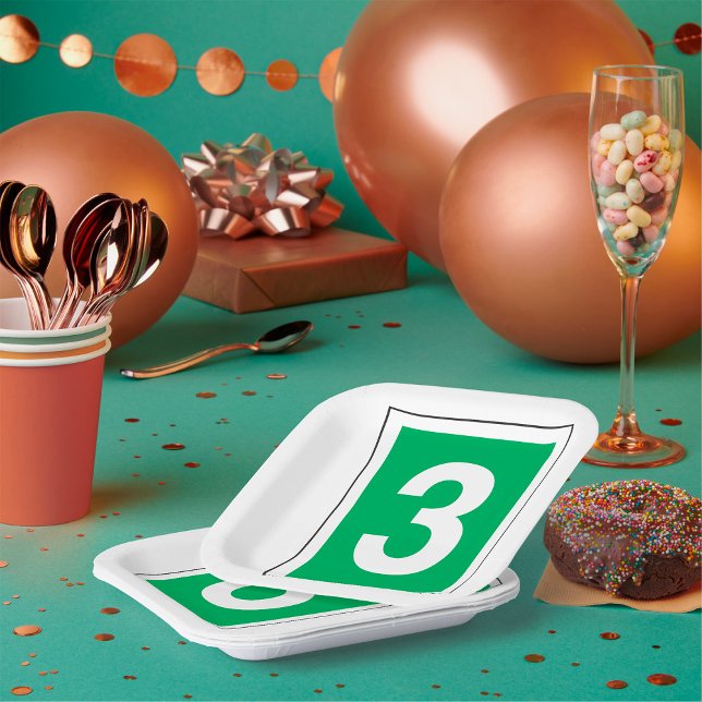 Number Three Paper Plates (Creator Uploaded)