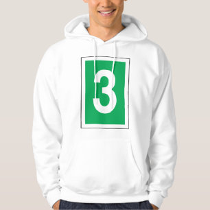 Number Three White And Green Hoodie