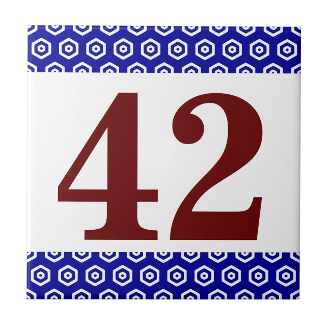 Number tile. Hexagonal border Tile (Front)