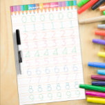 Number Tracing Practice Dry Erase Board<br><div class="desc">Help little learners master their numbers with this personalized dry erase number tracing board! Featuring numerals 0–9 in colorful dotted lines, this reusable whiteboard supports number recognition, handwriting practice, and fine motor development. A fun and functional tool for preschool, homeschool, or kindergarten classrooms—customized with your child’s name for extra motivation!...</div>
