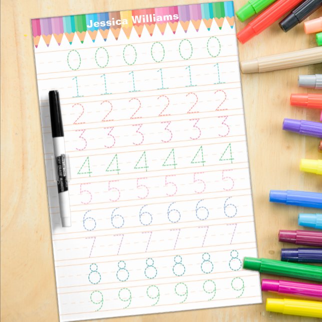 Number Tracing Practice Dry Erase Board (trace numbers board for kids)