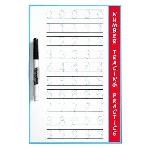 Number Tracing Practice Writing Pad Pre_K Ages 3_5 Dry Erase Board