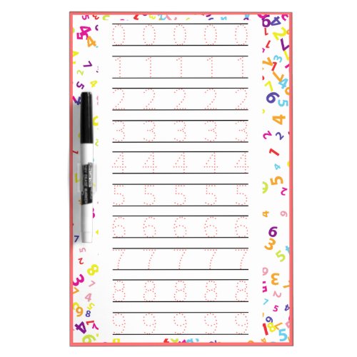 Number Tracing Practice Writing Pad Pre_K Ages 3_5 Dry Erase Board