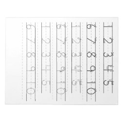 Number Tracing Worksheet Notepad | Zazzle