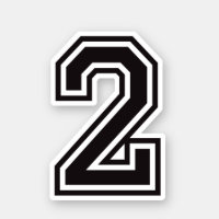 Number three 3 sporty college font sticker, Zazzle