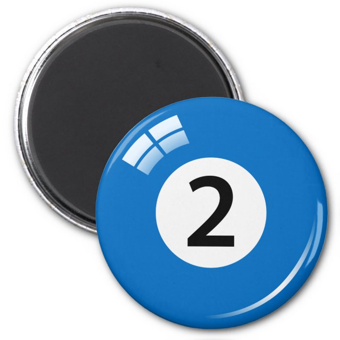 Number two billiard ball fridge magnet