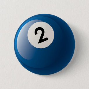 NUMBER TWO BILLIARDS BALL BUTTON
