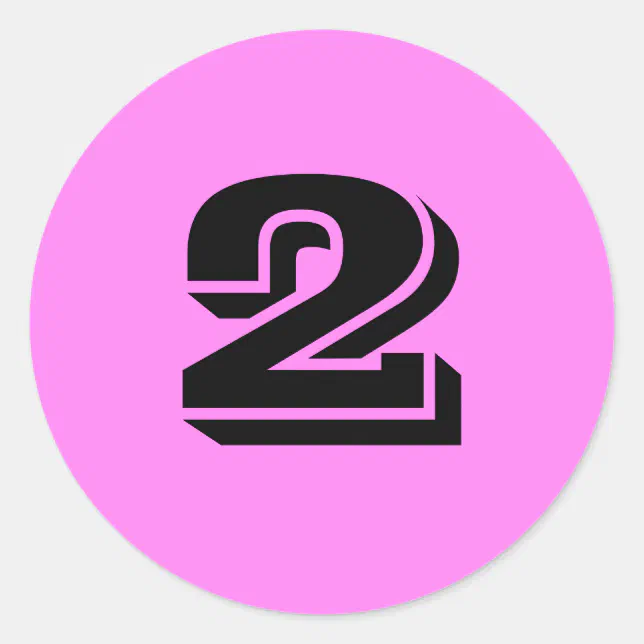 Number Two Large Round Violet Stickers by Janz | Zazzle