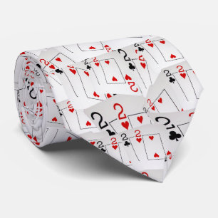 Number Two Poker Cards Pattern, Neck Tie