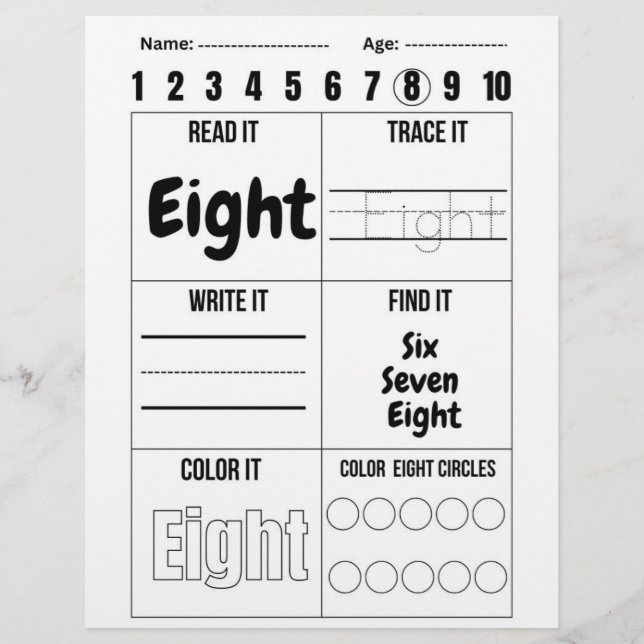 Number worksheets,Number Tracing Worksheet Letterhead (Front)