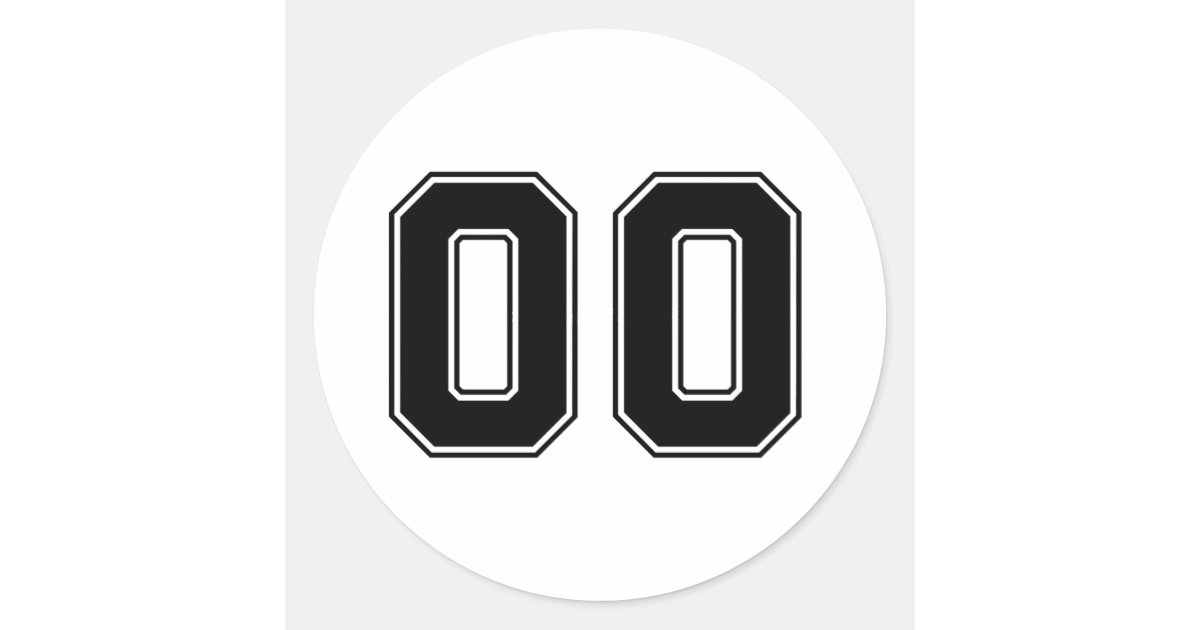 Number Zero 00 Sport Font Sticker | Zazzle